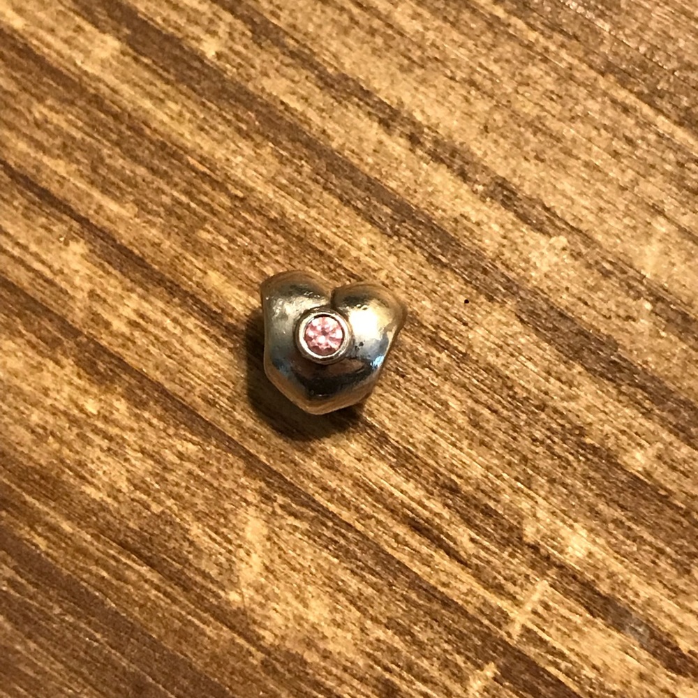 Heart with pink stone retired Pandora Charm